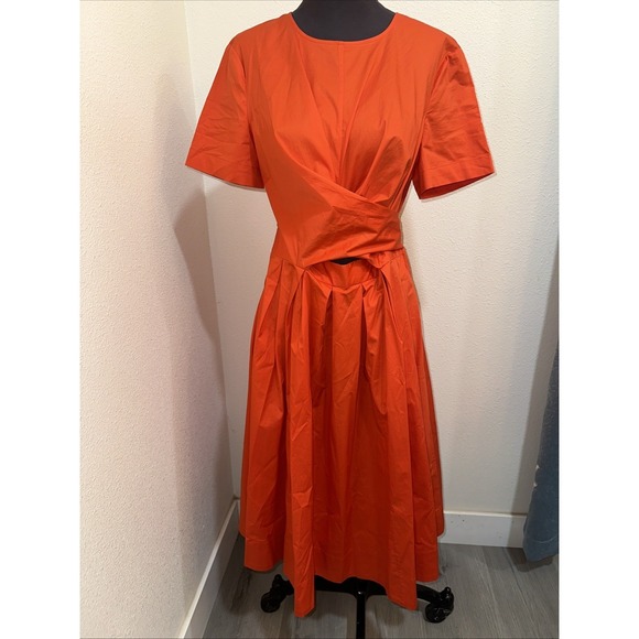 Diane Von Furstenberg Dresses & Skirts - Diane Von Furstenberg Bethania‎ Dress Women 12 Orange Short Sleeve Wrap Pleated